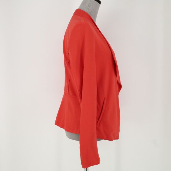 Jones NY Jacket Womens XS Orange Stretch Knit Open Front Pockets Office Career - Picture 11 of 15